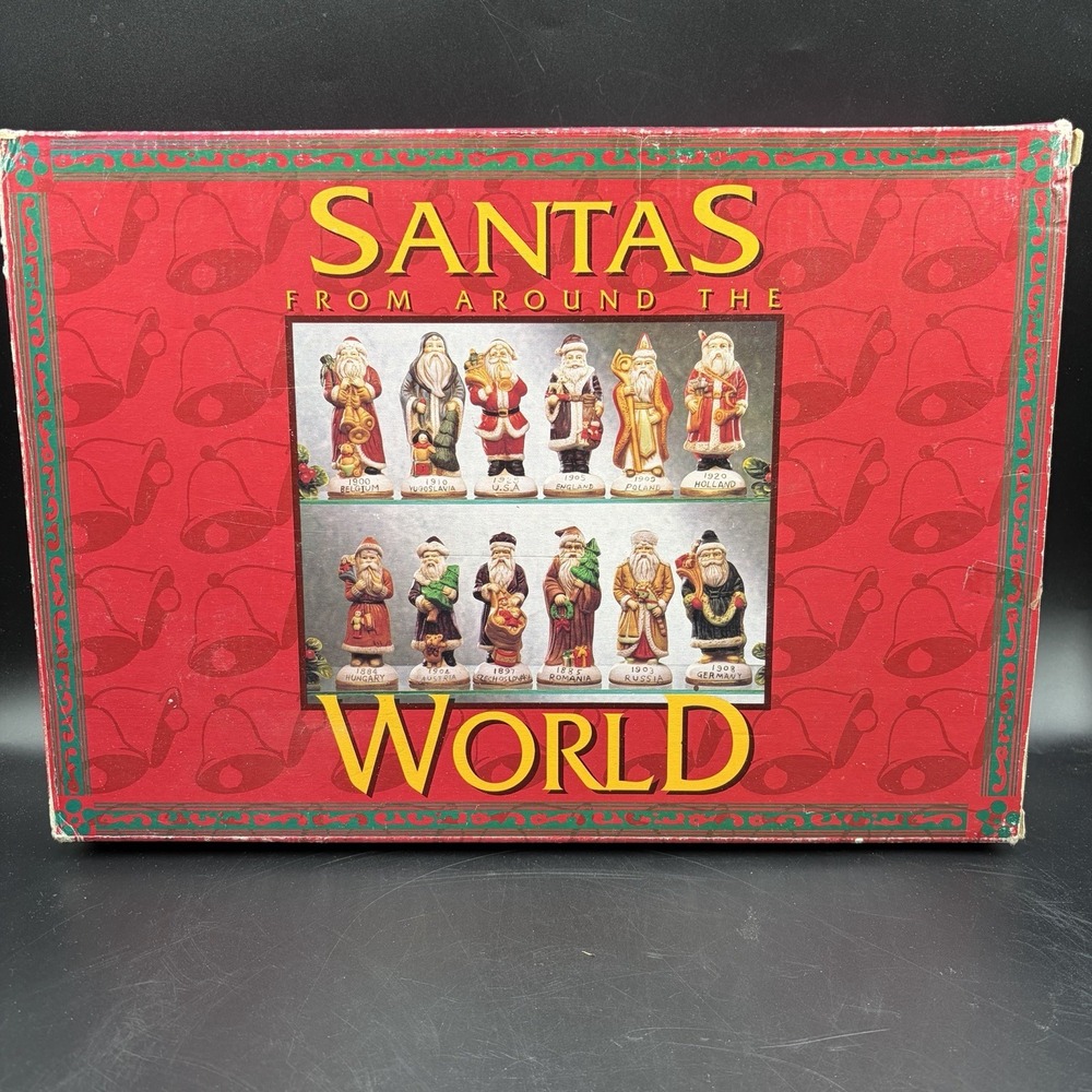 Santas From Around The World Set 12-Piece Hand Painted Collectibles Original Box